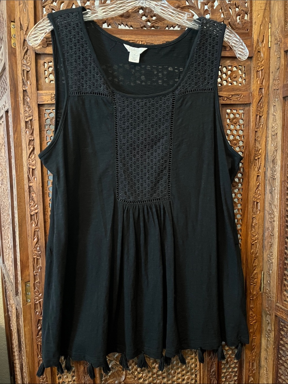 Caslon Black Scoop Neck Lightweight Tank